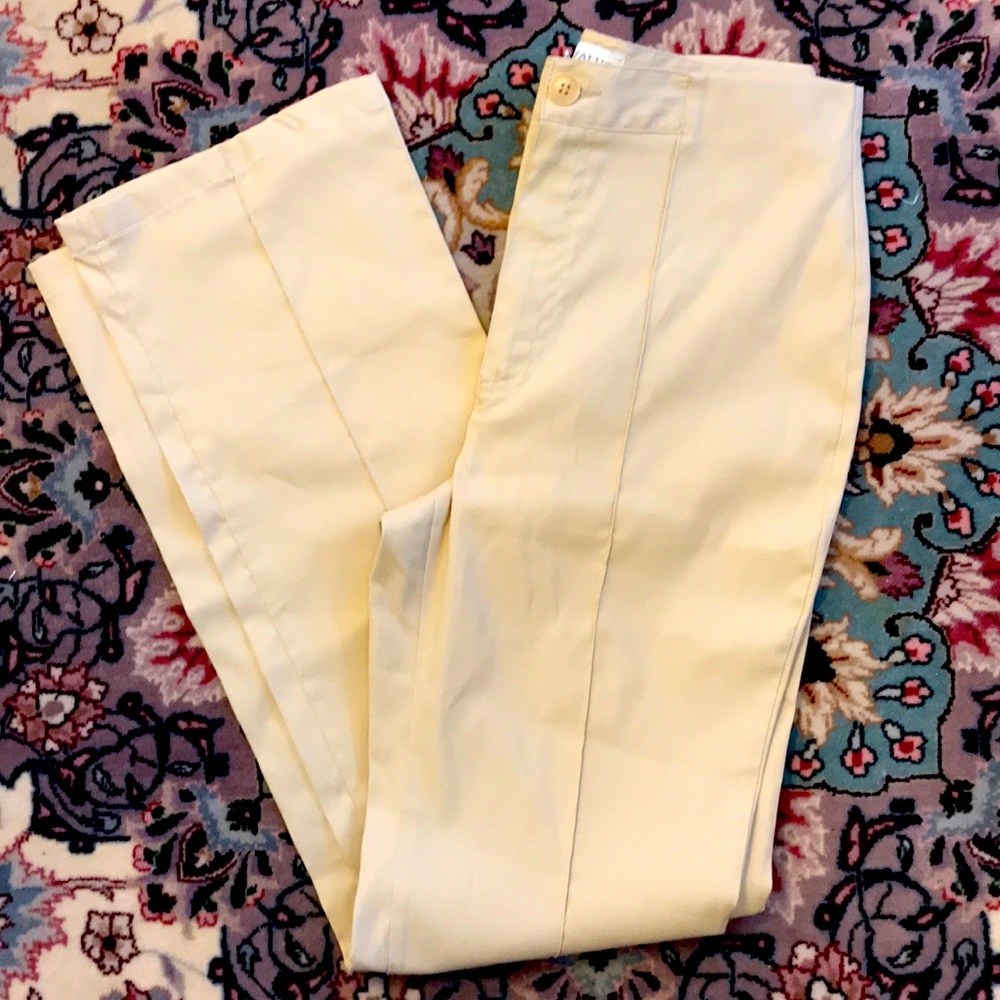 Vintage 1990s Zara Trafaluc Seamed Light Yellow Tan straight pants Small 6 /28